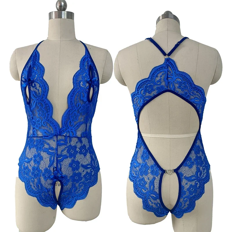 Plunging Lace Bodysuit, view 3